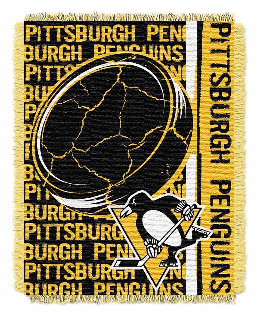 Pittsburgh Penguins Double Play Tapestry Blanket 48 x 60