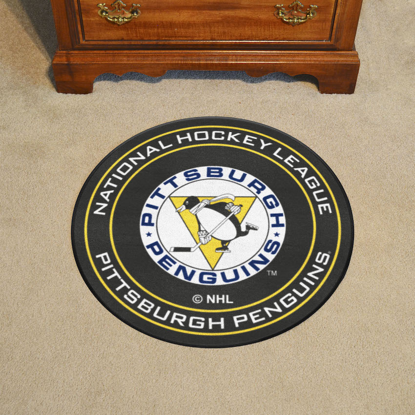 Pittsburgh Penguins Vintage Puck Mat - Throwback Logo