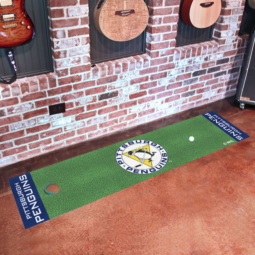 Pittsburgh Penguins Vintage 18 x 72 in Putting Green Mat with Throwback Logo