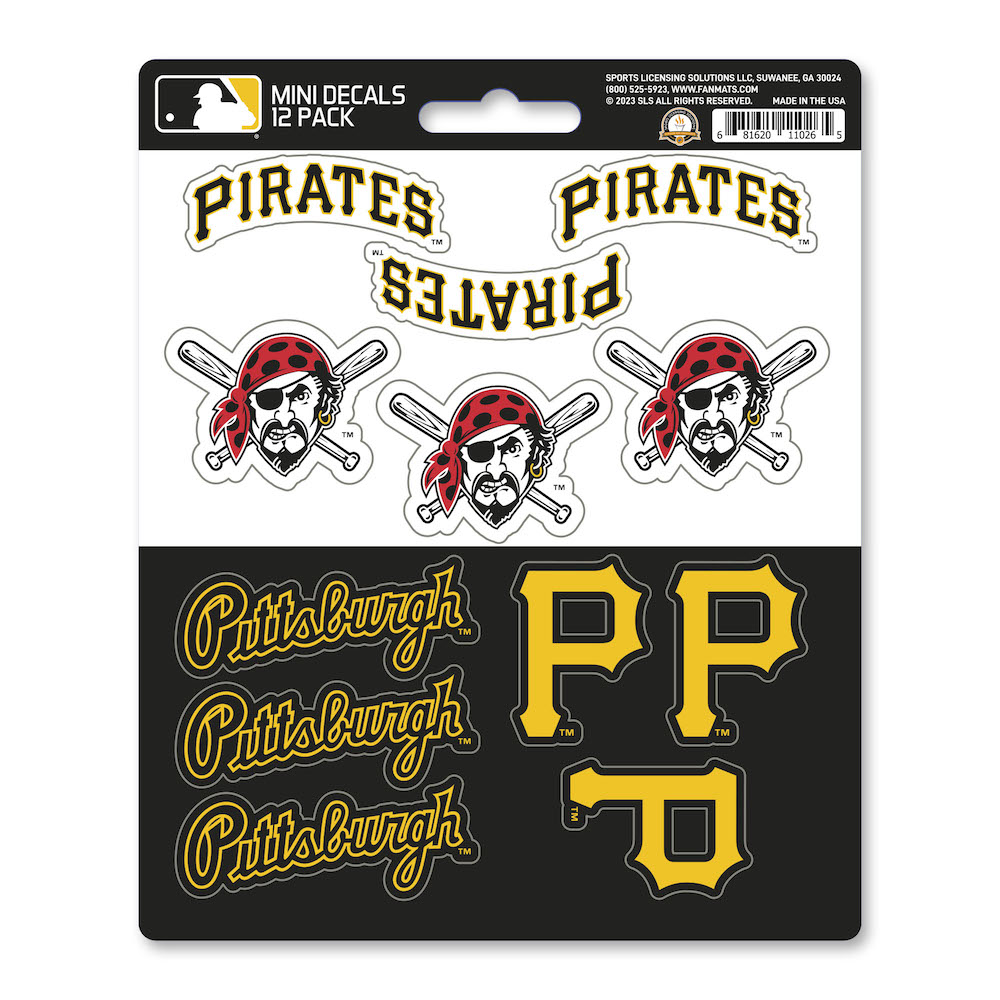 Pittsburgh Pirates Team Logo Mini Decal 12 Pack