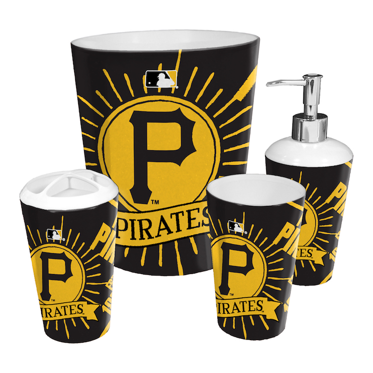 Pittsburgh Pirates 4 Piece Bathroom Accessory Set