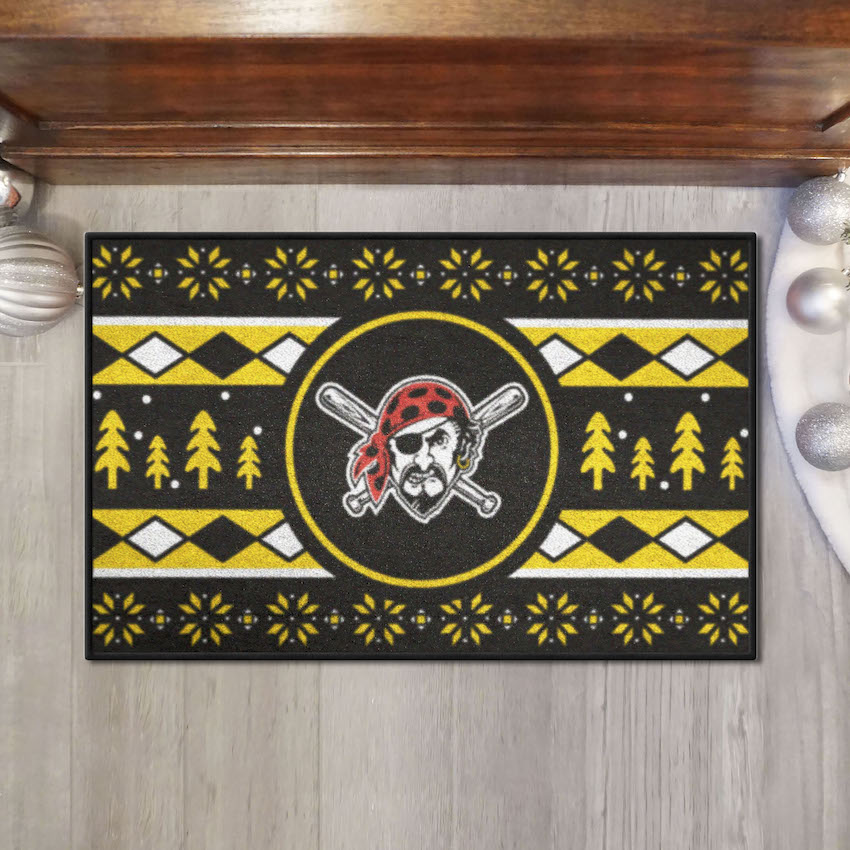 Pittsburgh Pirates ALT LOGO HOLIDAY SWEATER 20 x 30 STARTER Floor Mat