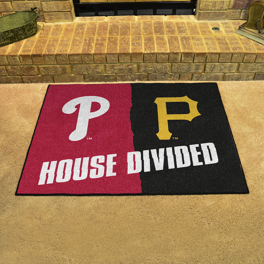 MLB House Divided Rivalry Rug Pittsburgh Pirates - Philadelphia Phillies