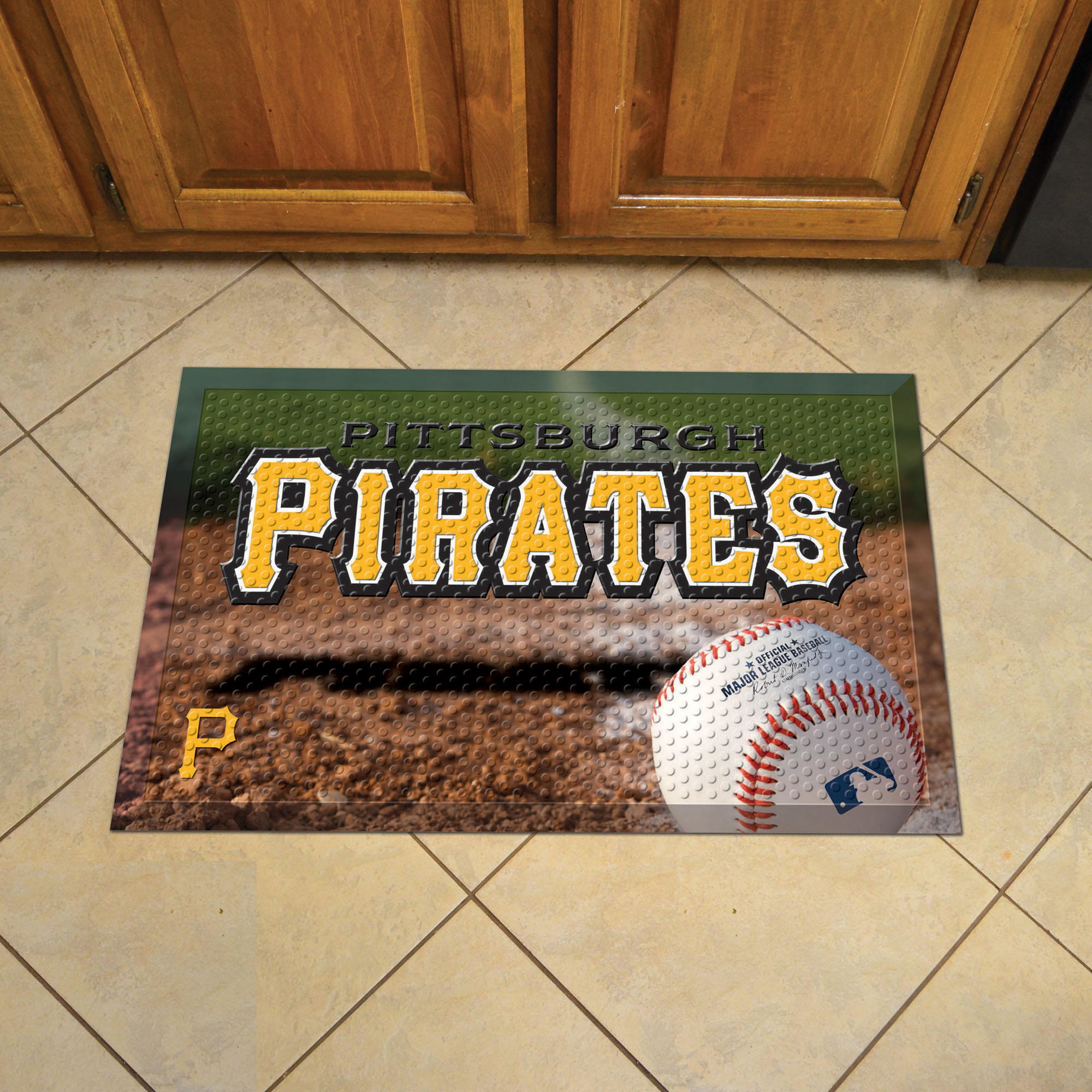 Pittsburgh Pirates Ball Style SCRAPER Door Mat