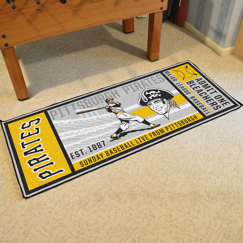 Pittsburgh Pirates MLBCC Vintage 30 x 72 Game Ticket Carpet Runner
