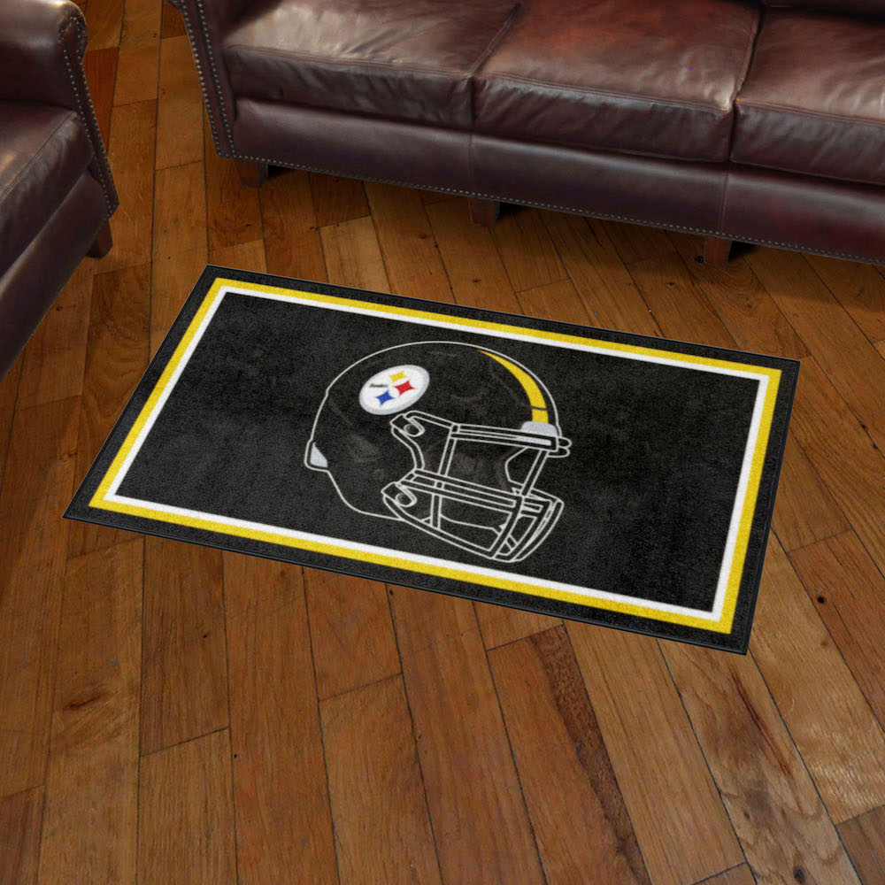 Pittsburgh Steelers 3x5 Area Rug - Helmet Logo