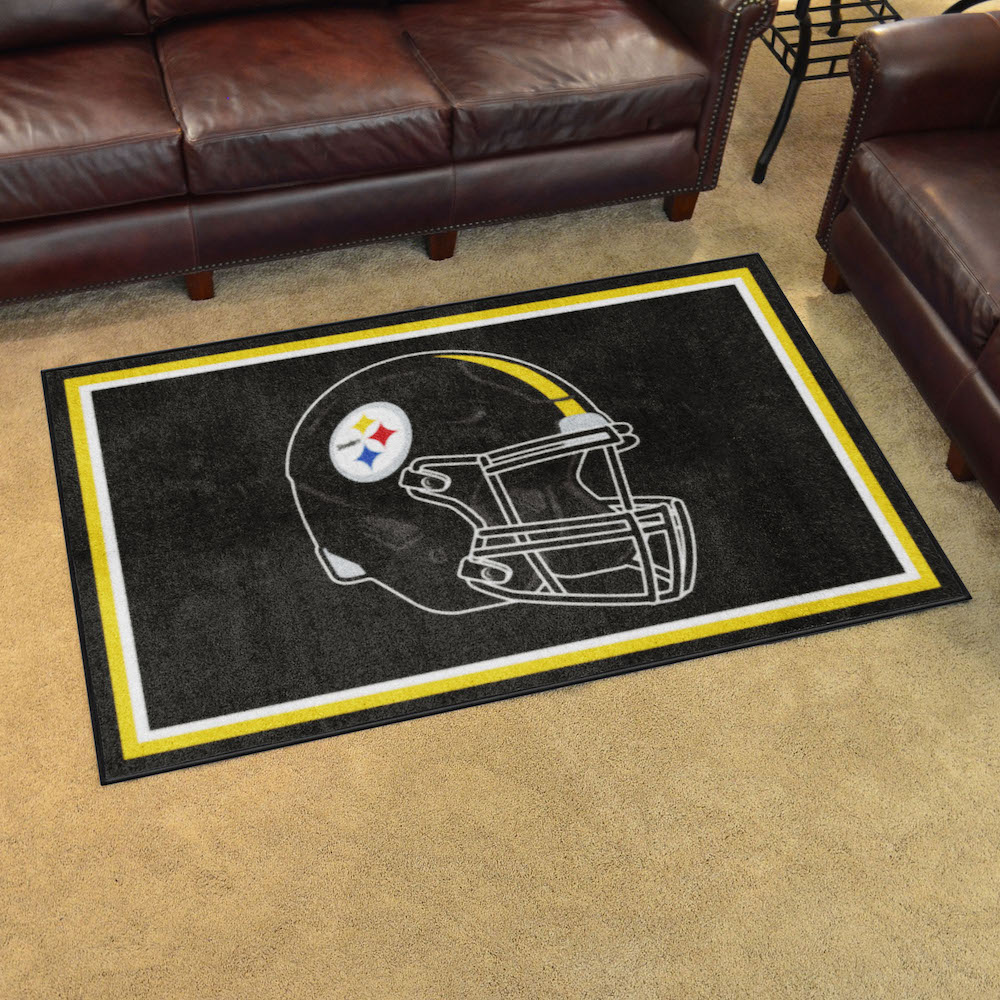 Pittsburgh Steelers 4x6 Area Rug - Helmet Logo