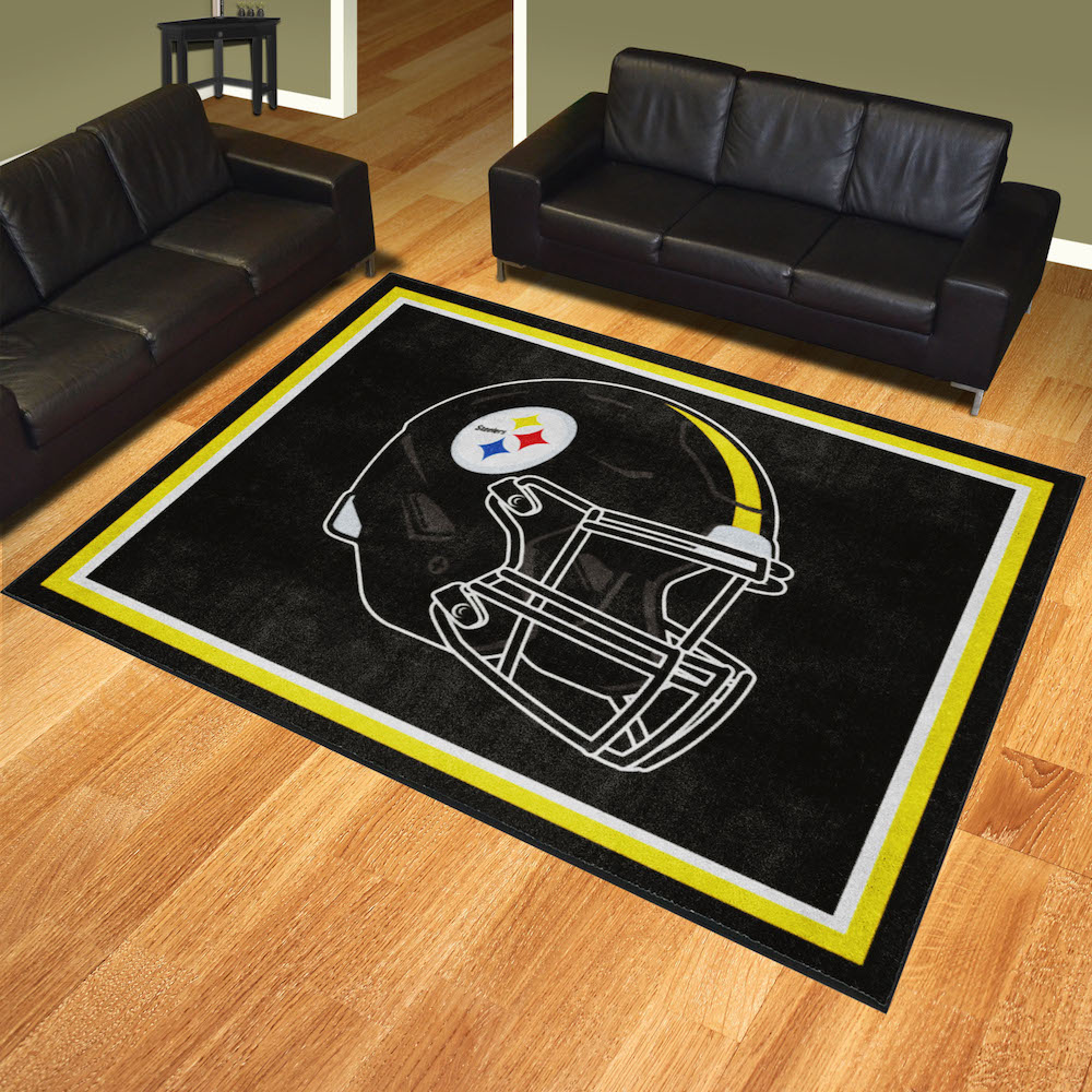 Pittsburgh Steelers Ultra Plush 8x10 Area Rug - Helmet Logo