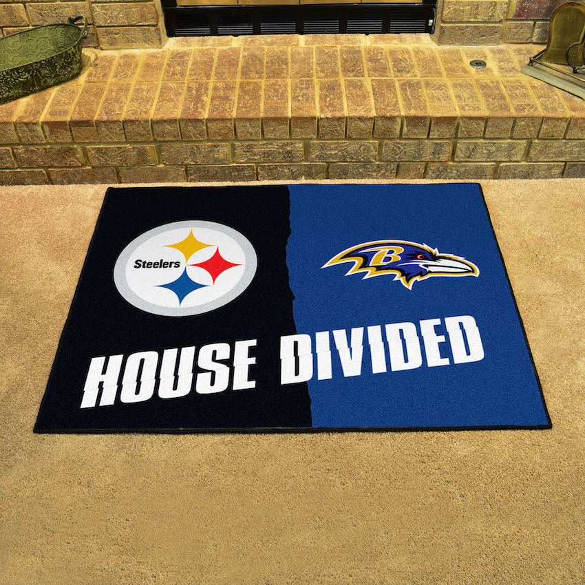 NFL House Divided Rivalry Rug Pittsburgh Steelers - Baltimore Ravens