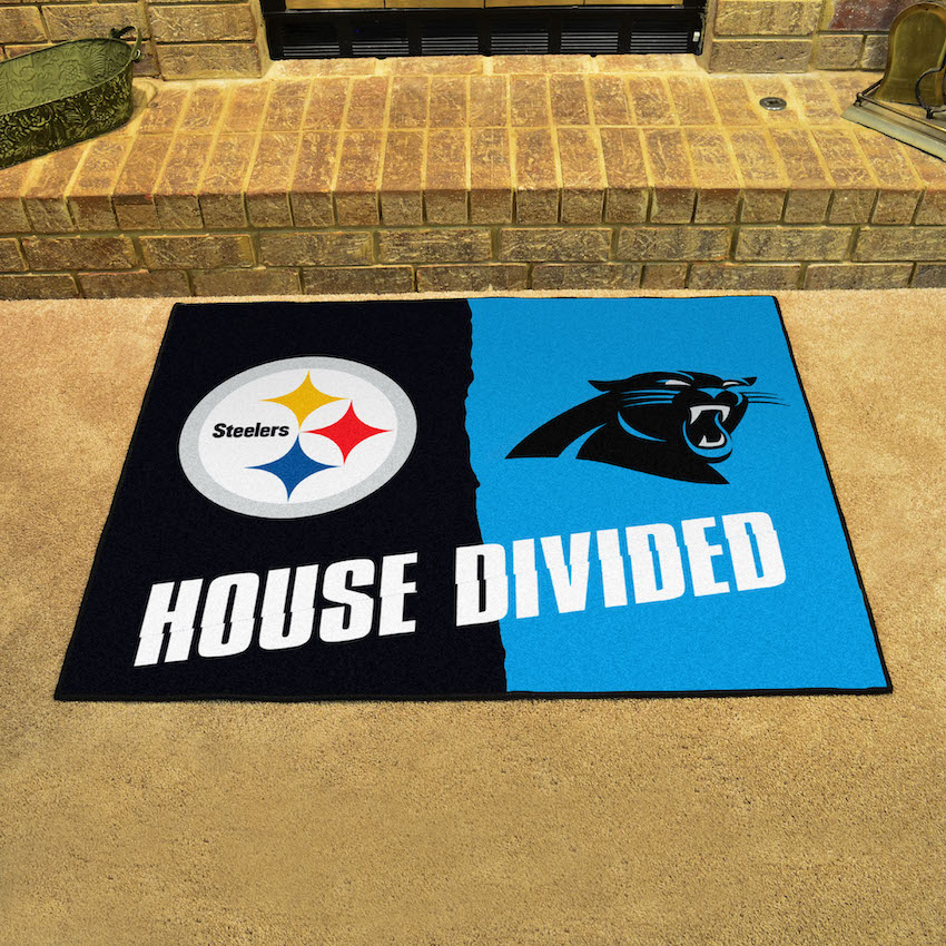 NFL House Divided Rivalry Rug Pittsburgh Steelers - Carolina Panthers