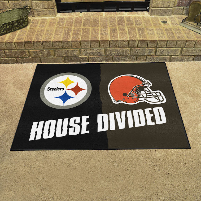 NFL House Divided Rivalry Rug Pittsburgh Steelers - Cleveland Browns