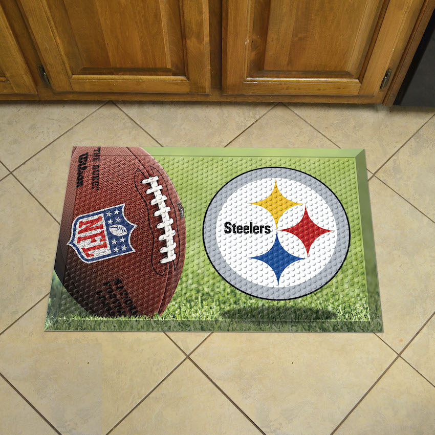 Pittsburgh Steelers Ball Style SCRAPER Door Mat