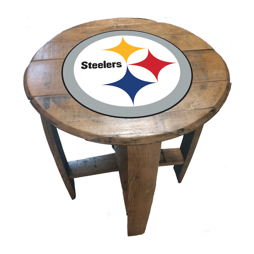 Pittsburgh Steelers Oak Barrel Table