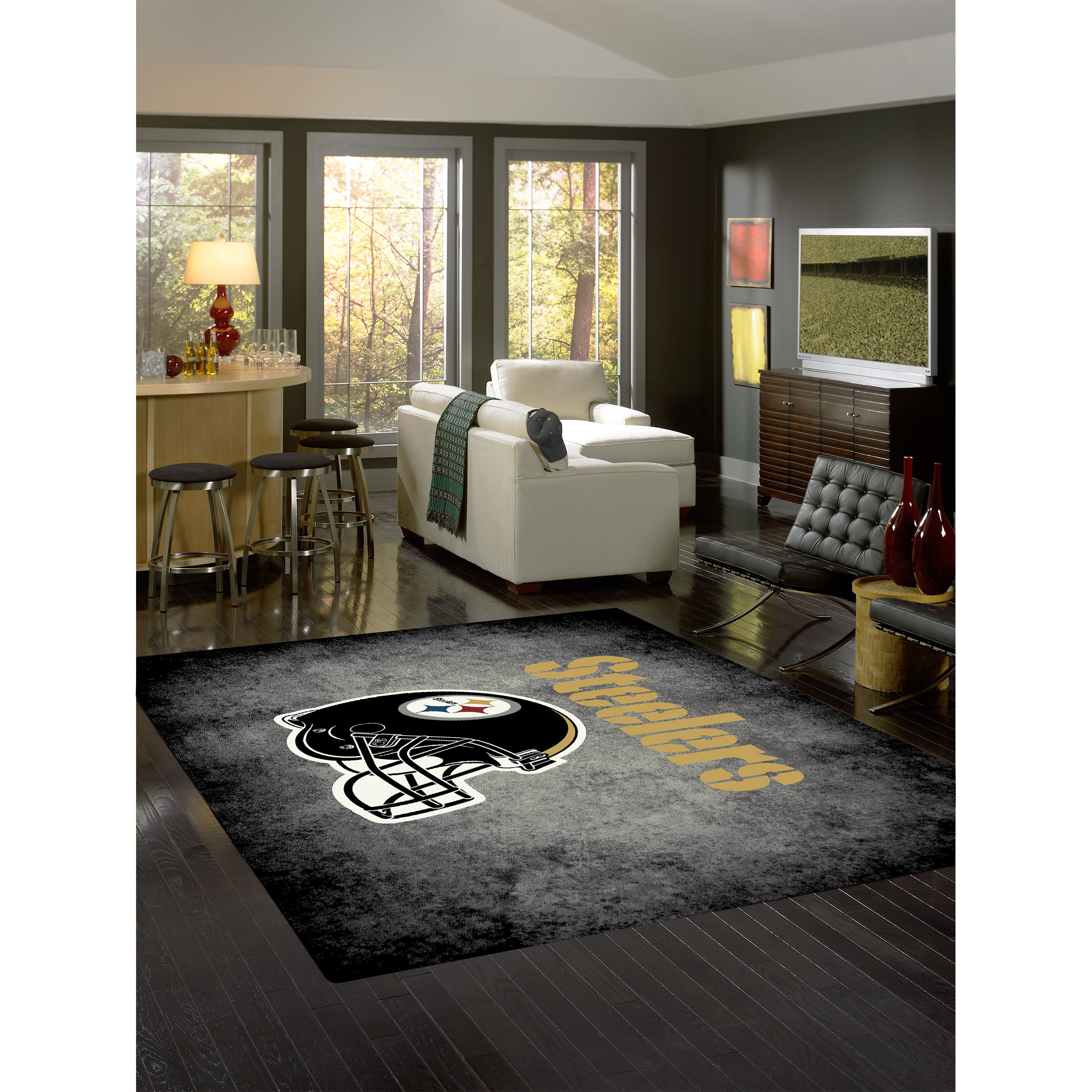 Pittsburgh Steelers 4 X 6 DISTRESSED Rug