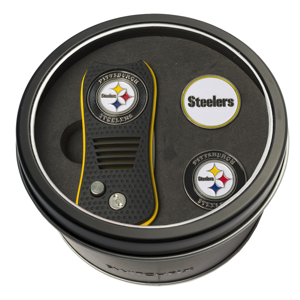 Pittsburgh Steelers Switchblade Divot Tool and 2 Ball Marker Gift Pack