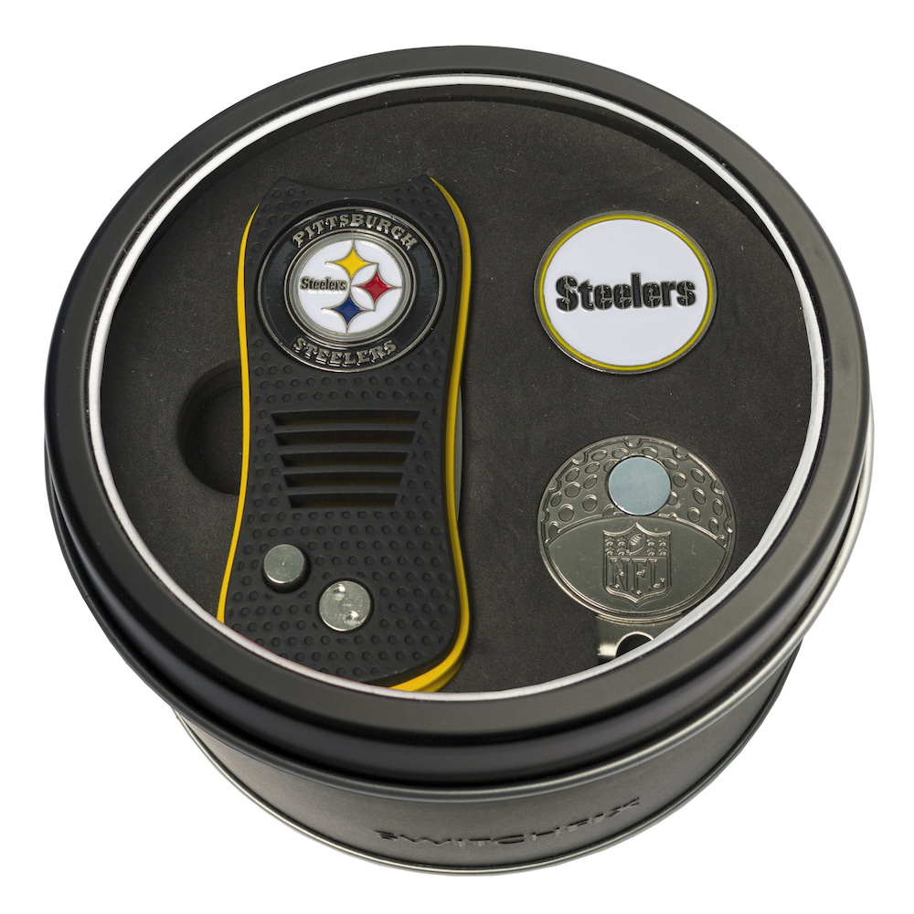 Pittsburgh Steelers Switchblade Divot Tool Cap Clip and Ball Marker Gift Pack