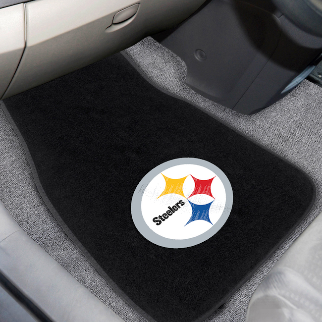 Pittsburgh Steelers Car Floor Mats 17 x 26 Embroidered Pair