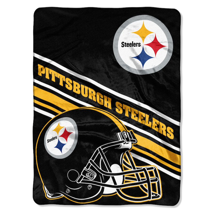 Pittsburgh Steelers Large Plush Fleece Raschel Blanket 60 x 80