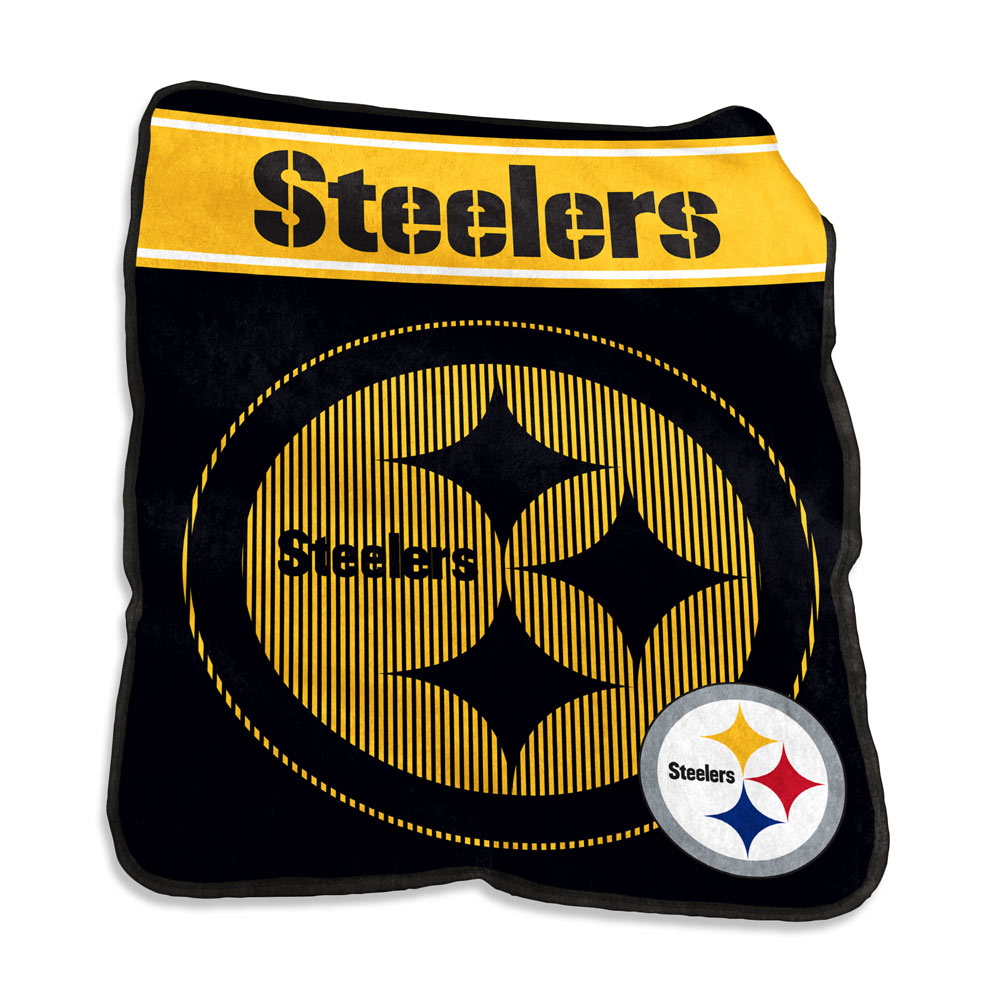 Pittsburgh Steelers LARGE Logo Raschel Blanket