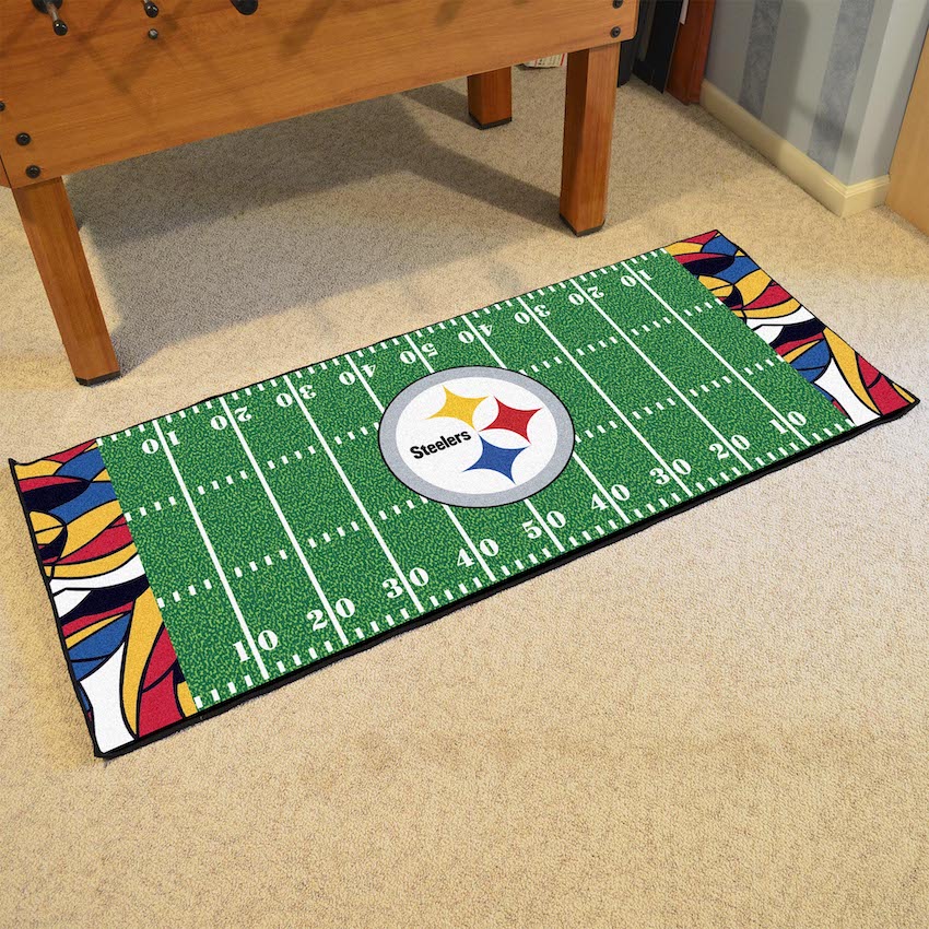 Pittsburgh Steelers 30 x 72 Quick Snap Football Field Carpet Runner