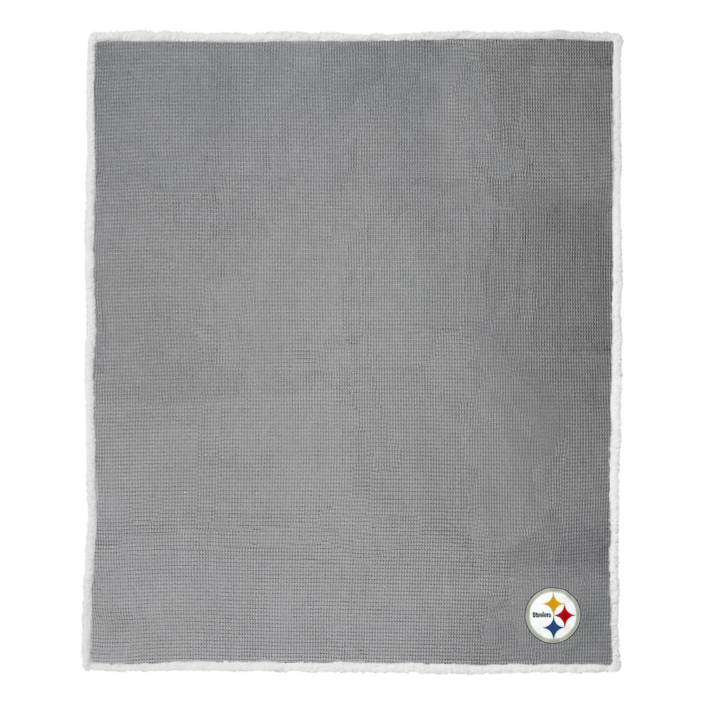 Pittsburgh Steelers Waffle Sherpa Throw Blanket