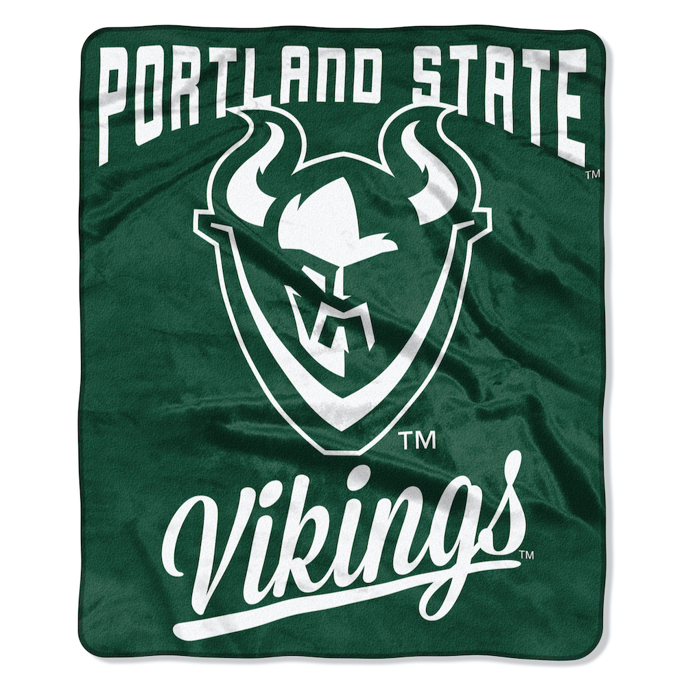 Portland State Vikings Plush Fleece Raschel Blanket 50 x 60