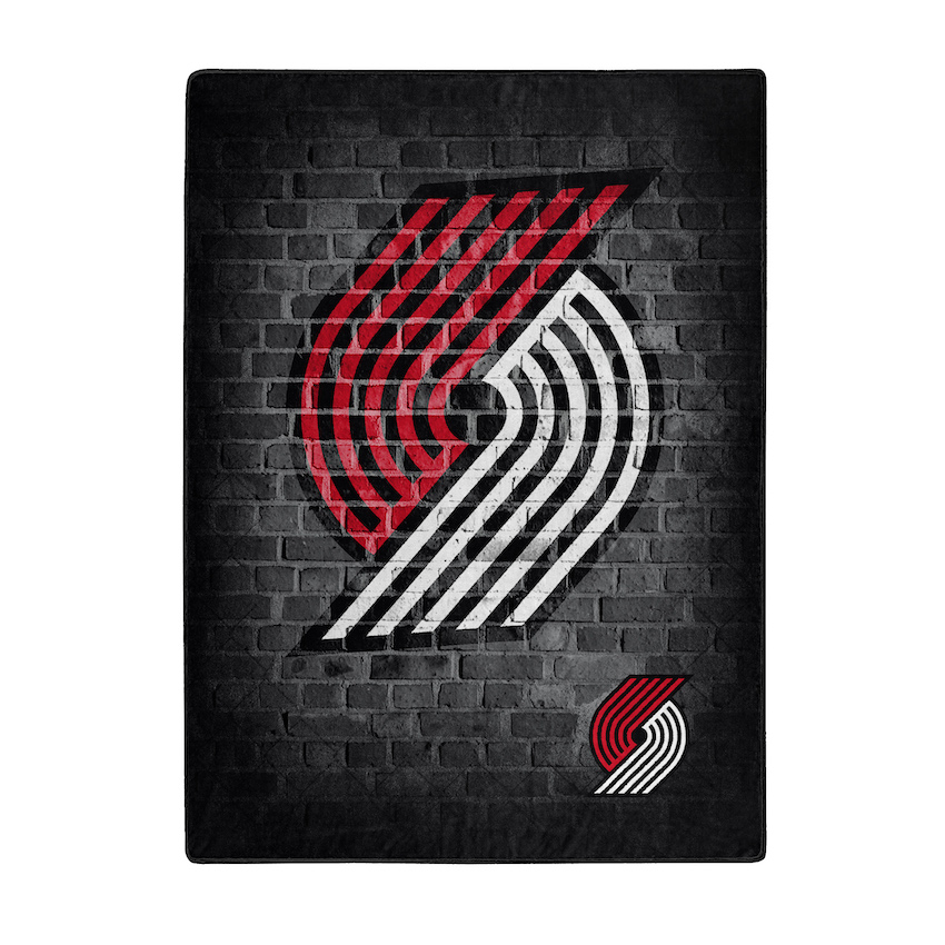 Portland Trail Blazers Large Plush Fleece Raschel Blanket 60 x 80