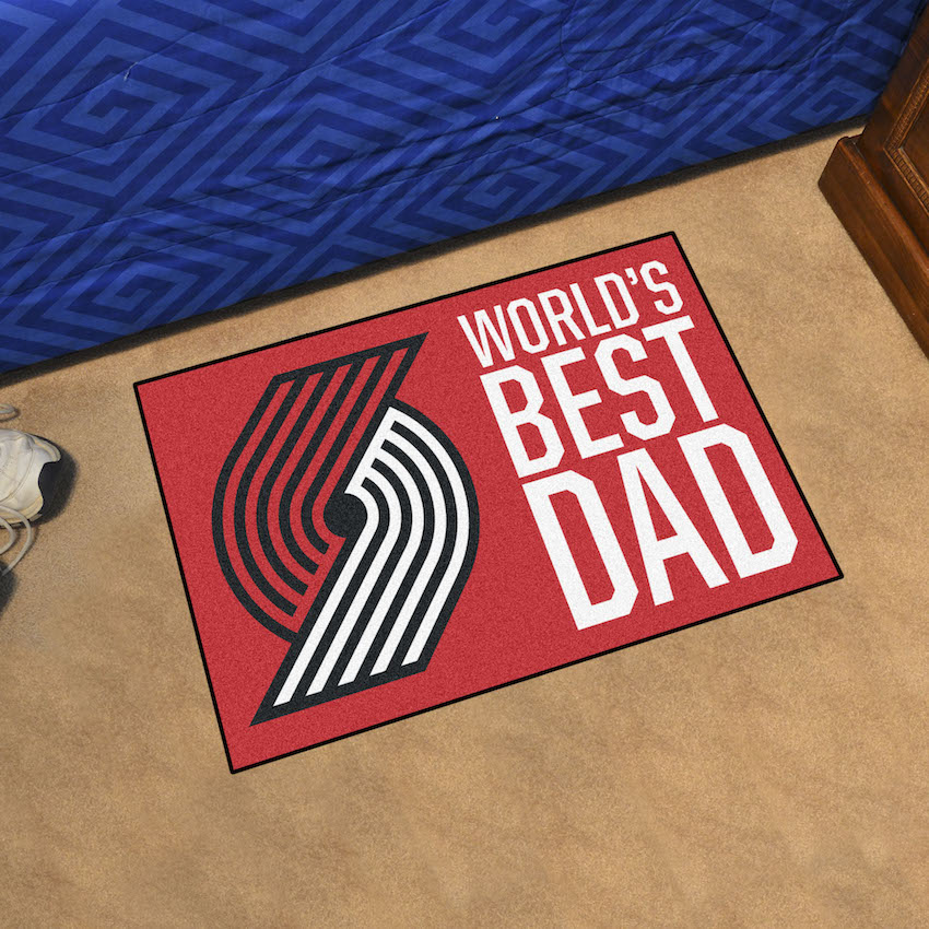 Portland Trail Blazers 20 x 30 WORLDS BEST DAD Floor Mat