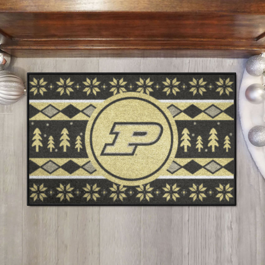 Purdue Boilermakers HOLIDAY SWEATER 20 x 30 STARTER Floor Mat