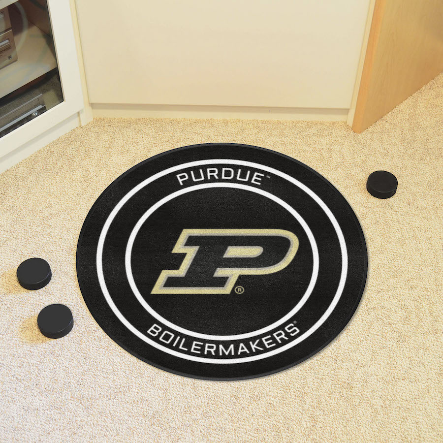 Purdue Boilermakers Round Hockey Puck Mat