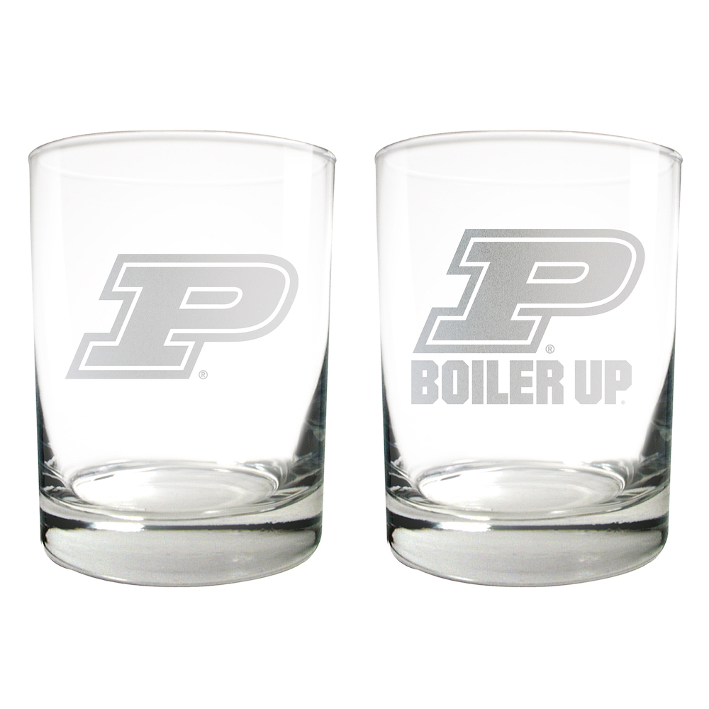 Purdue Boilermakers 2pc Rocks Glass Set