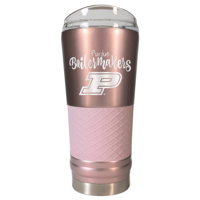 Purdue Boilermakers 24 oz Rose Gold Draft Travel Tumbler