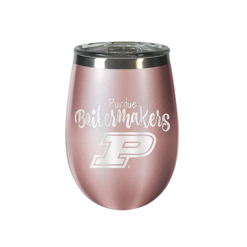 Purdue Boilermakers 10 oz Rose Gold Wine Tumbler