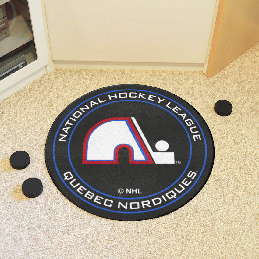 Quebec Nordiques Vintage Puck Mat - Throwback Logo