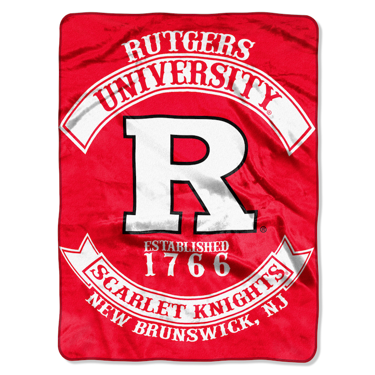 Rutgers Scarlet Knights Large Plush Fleece Raschel Blanket 60 x 80