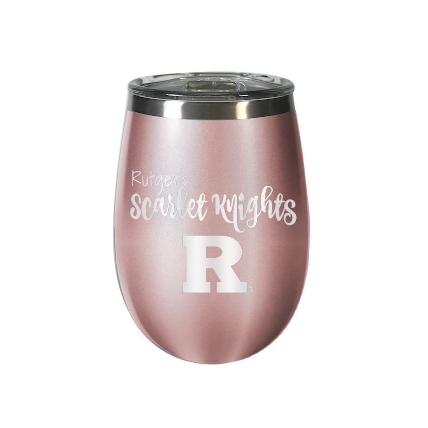 Rutgers Scarlet Knights 10 oz Rose Gold Wine Tumbler