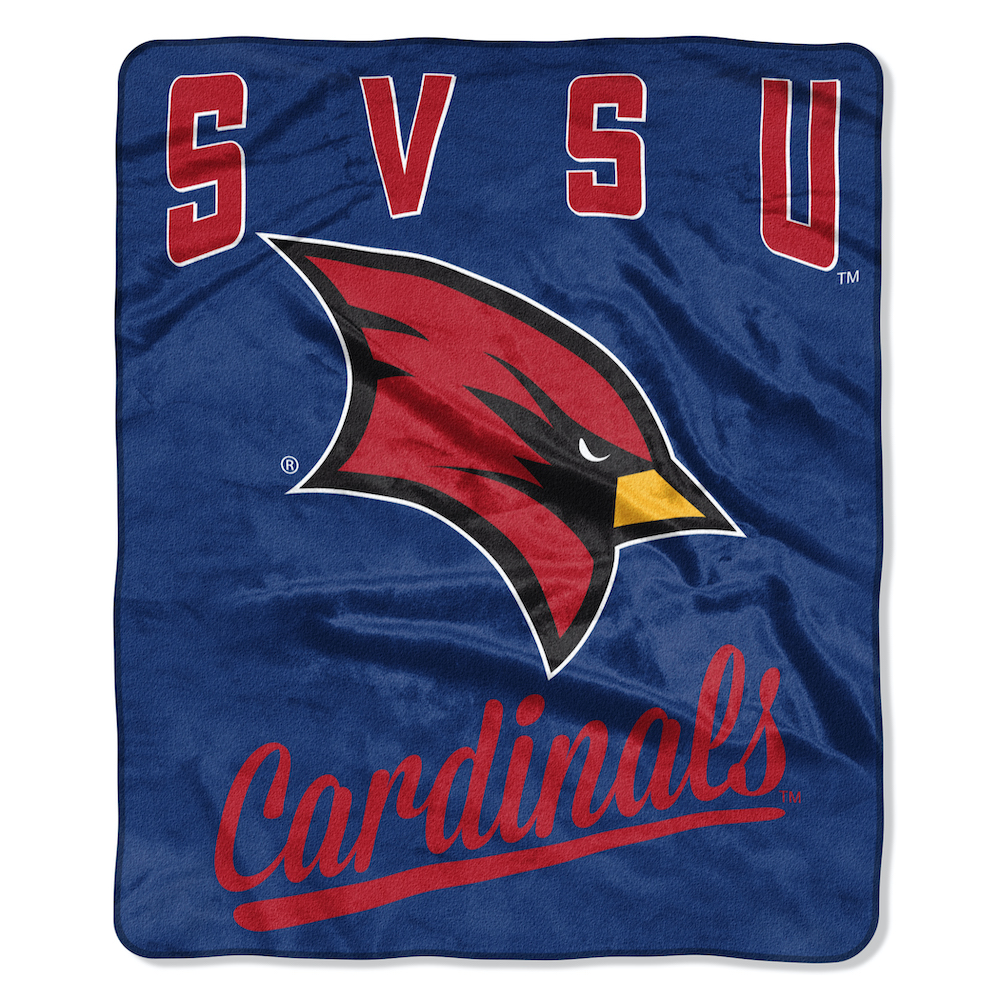 Saginaw Valley State Cardinals Plush Fleece Raschel Blanket 50 x 60