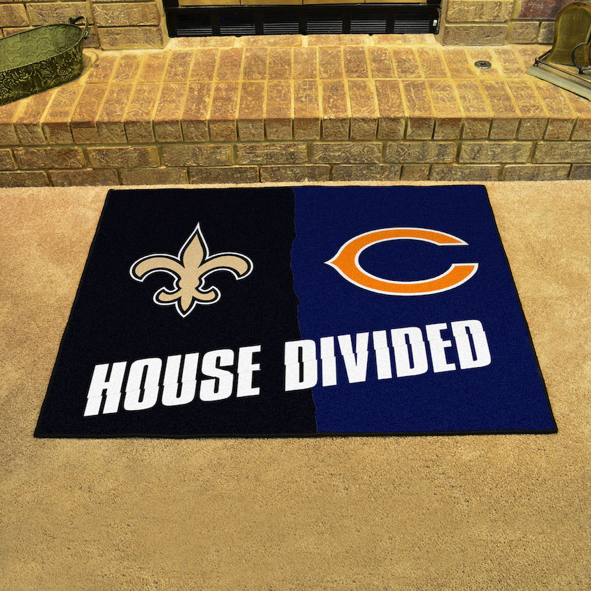 NFL House Divided Rivalry Rug New Orleans Saints - Chicago Bears