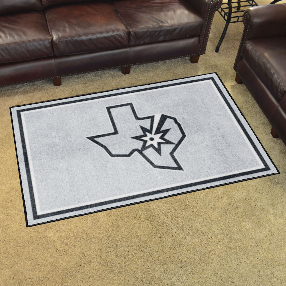 San Antonio Spurs 4x6 Area Rug - 2nd Logo