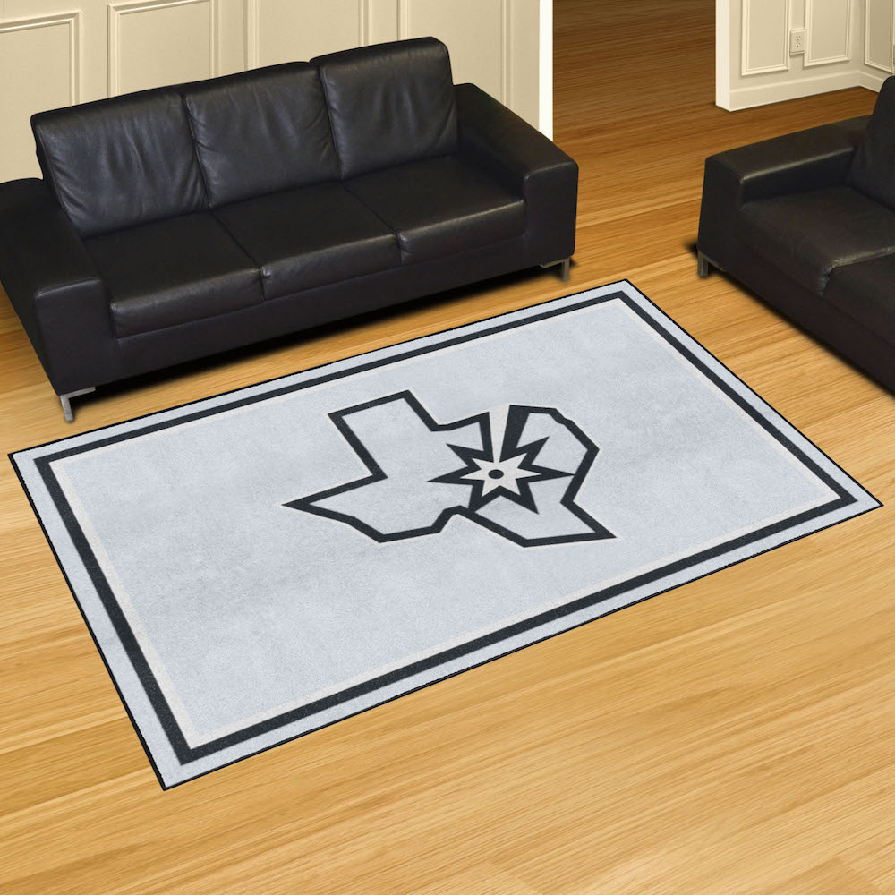 San Antonio Spurs 5x8 Area Rug - 2nd Logo