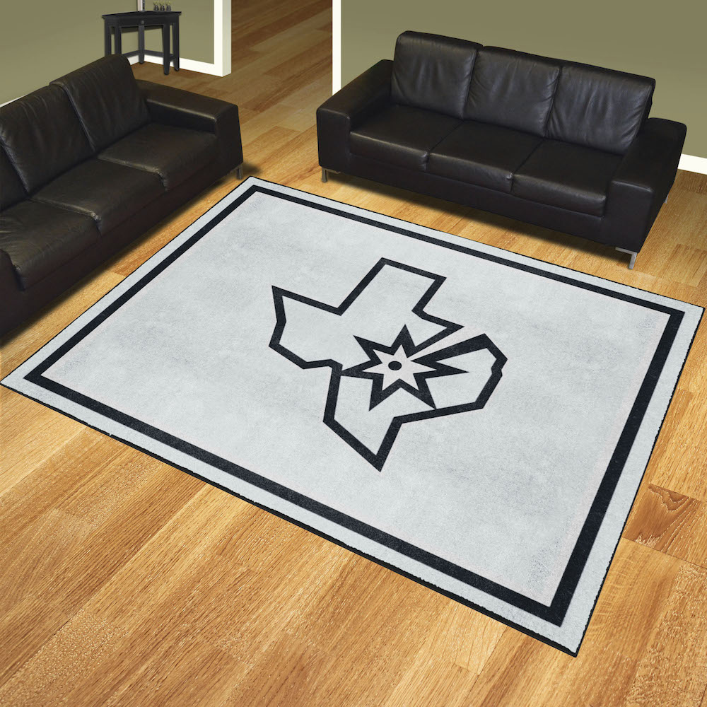 San Antonio Spurs Ultra Plush 8x10 Area Rug - 2nd Logo