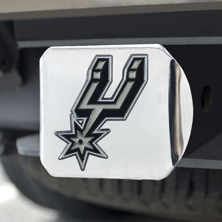 San Antonio Spurs Color Chrome Trailer Hitch Cover