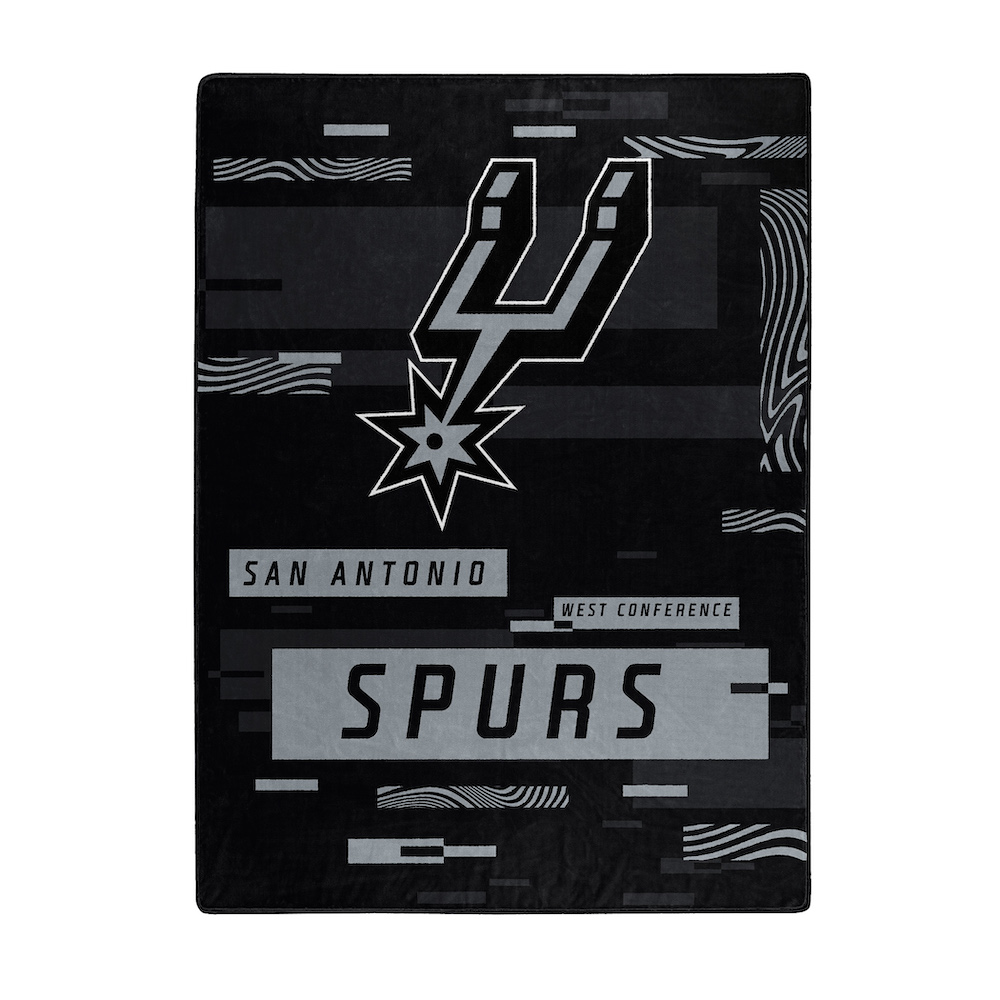 San Antonio Spurs Large Plush Fleece Raschel Blanket 60 x 80