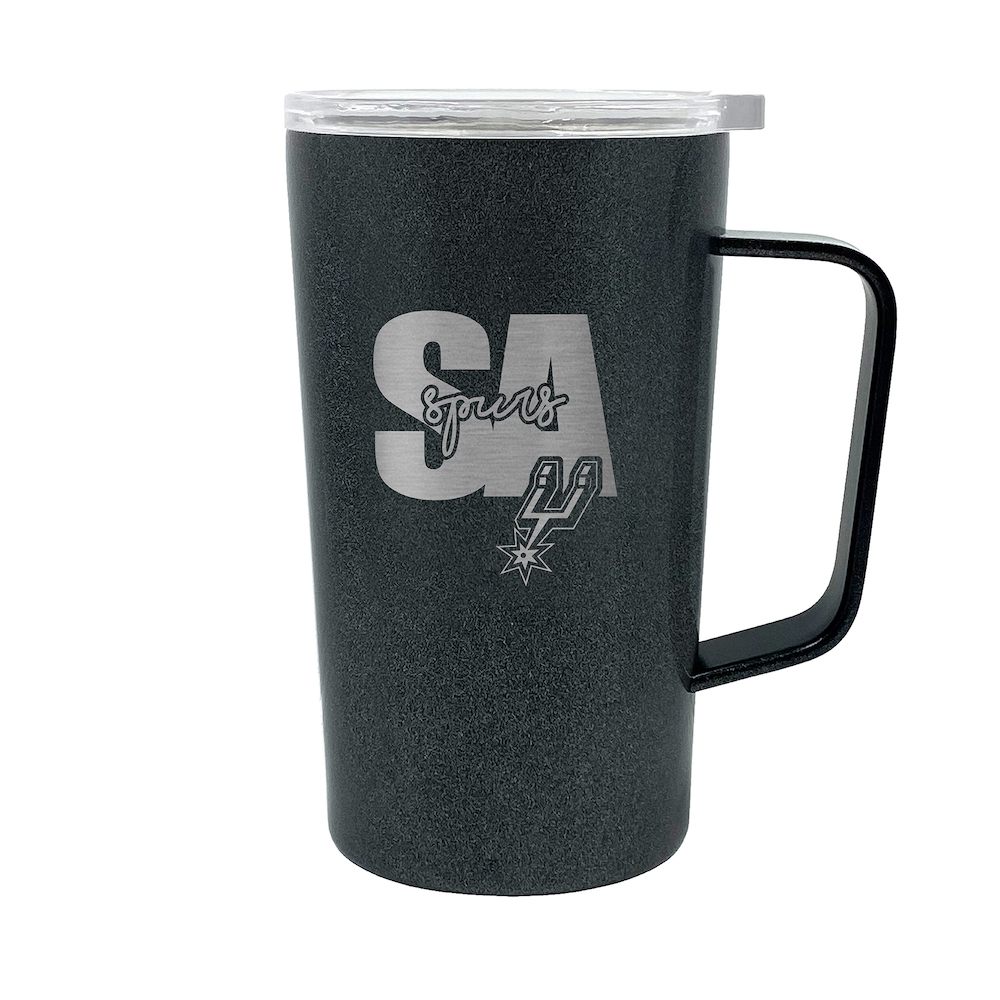 San Antonio Spurs 18 oz HUSTLE Travel Mug - ONYX