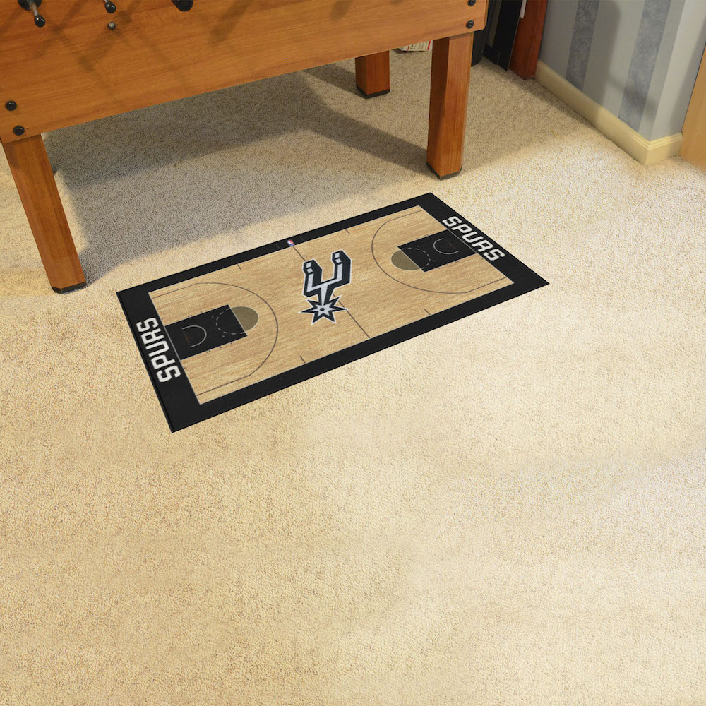 San Antonio Spurs 24 x 44 Basketball Court Carpet Runner