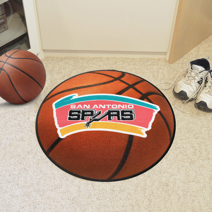 San Antonio Spurs Vintage Basketball Mat - Throwback Logo