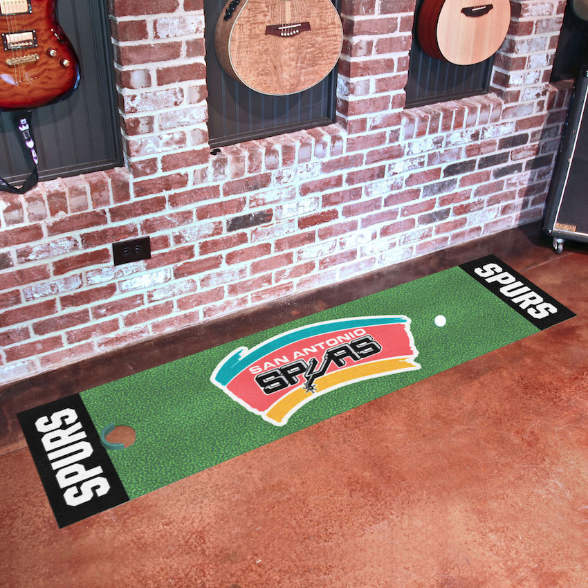 San Antonio Spurs Vintage 18 x 72 in Putting Green Mat with Throwback Logo