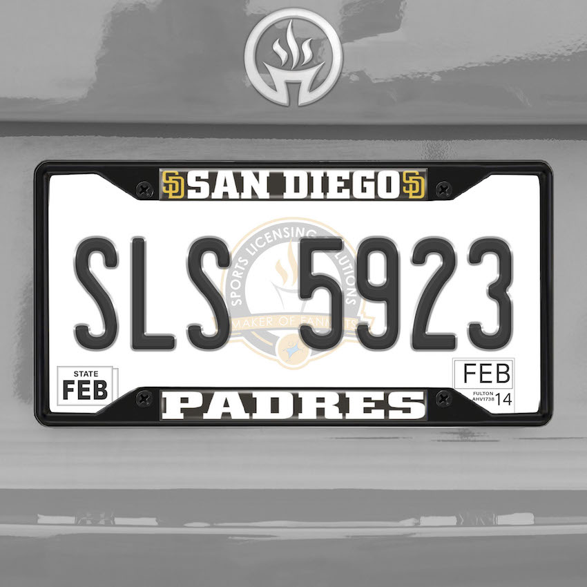 San Diego Padres Black License Plate Frame