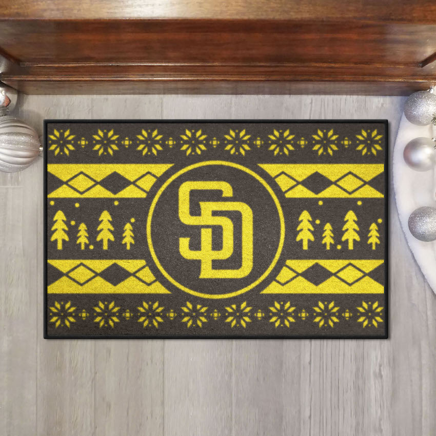 San Diego Padres Holiday Sweater Themed 20 x 30 STARTER Floor Mat