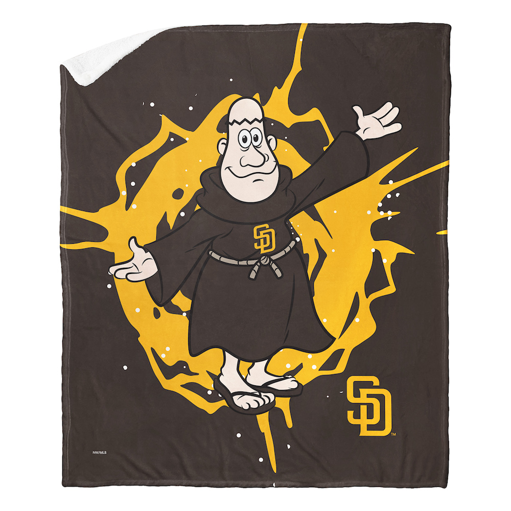 San Diego Padres MASCOT Silk Sherpa Throw Blanket